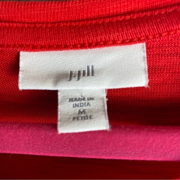 J.Jill Tiered Slub Knit Maxi Dress Red Sleeveless Stretch size MP - Picture 4 of 6